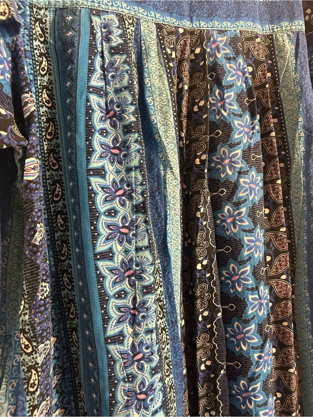 Blue Paisley Maxi Dress - Comfortable Boho Style - Picture 4 of 4